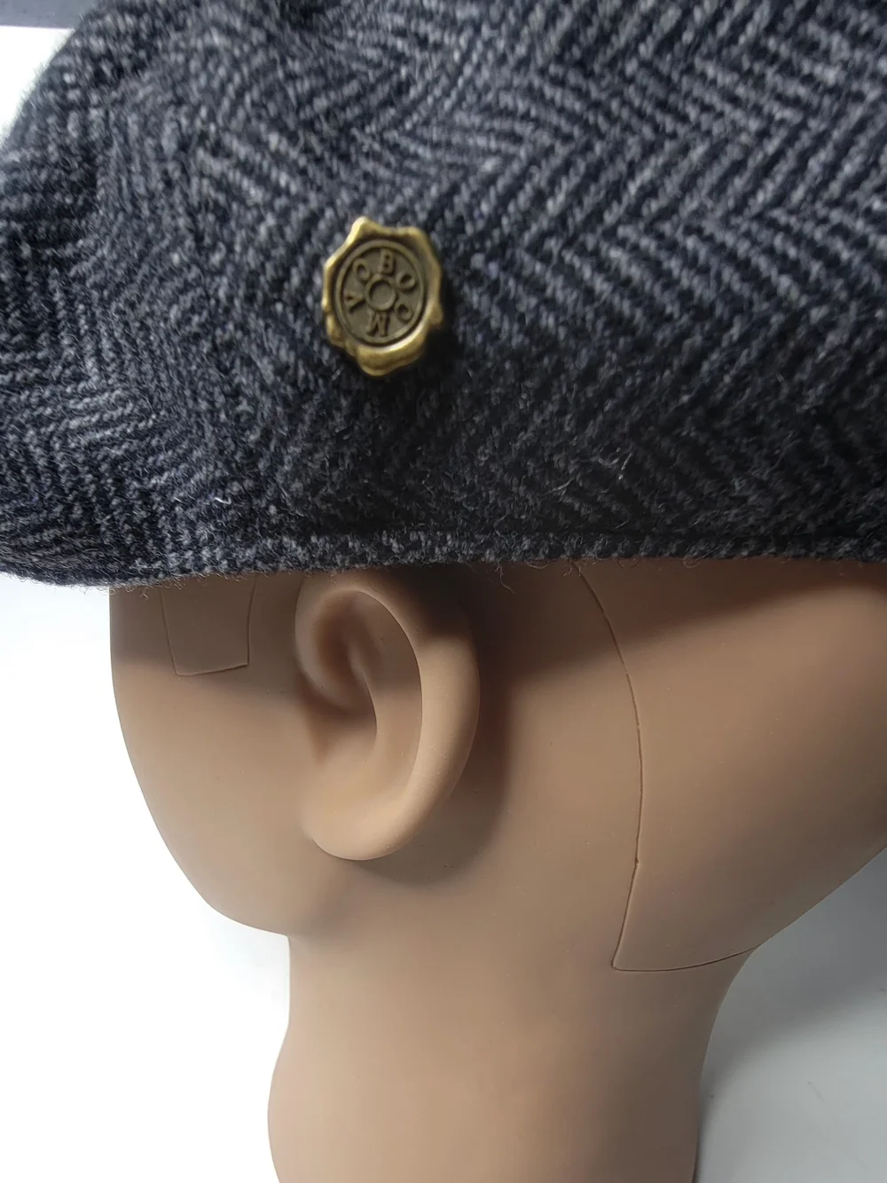VOBOOM  Men's Herringbone Flat IVY newsboy Hat Gray Size 7 1/2 -61cm